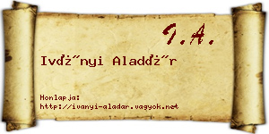 Iványi Aladár névjegykártya
