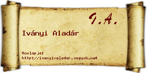 Iványi Aladár névjegykártya